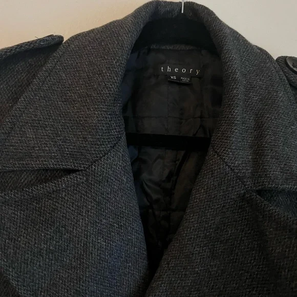 Theory Charcoal Wool Coat - Picture 3 of 4